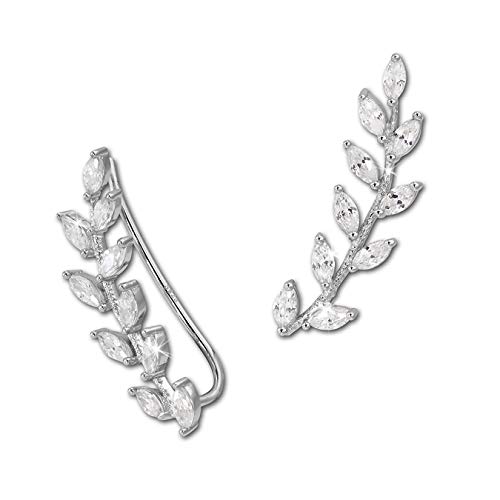 SilberDream weiß Ohrklemmen Ear Cuff Ranke Zirkonia 925 Silber Ohrringe D2GSO429W ein Geschenk zu Weihnachten, Geburtstag, Valentinstag für die Frau von SilberDream