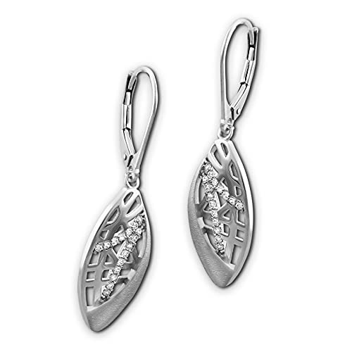 SilberDream weiß Oval Ohrringe Zirkonia 925 Silber Damen Ohrhänger SDO4318W Silber Ohrhänger von SilberDream