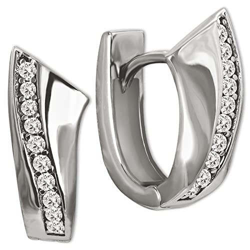 SilberDream weiß Swing Ohrringe Zirkonia 925 Silber Creolen für Damen SDO4358W Silber Creole von SilberDream