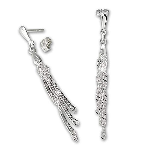 SilberDream Ohrringe für Damen 925 Silber Ohrstecker 3-Kettchen SDO511 Silber Ohrstecker von SilberDream