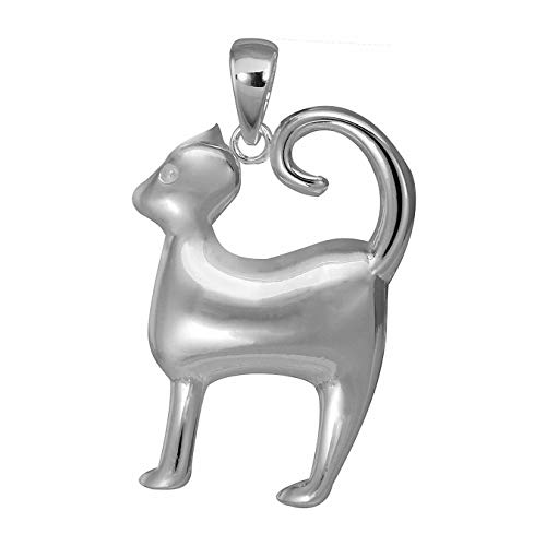 Teenie-Weenie Ketten Anhänger Katze SD 925er Sterling Silber SDH413J von SilberDream