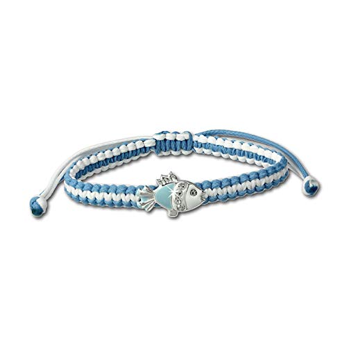 Teenie-Weenie Kinder Arm-Schmuck blau weiß Armband Fisch Echt Silber D2SDA8001H EIN Geschenk zu Weihnachten, Geburtstag, Valentinstag für Kinder von SilberDream