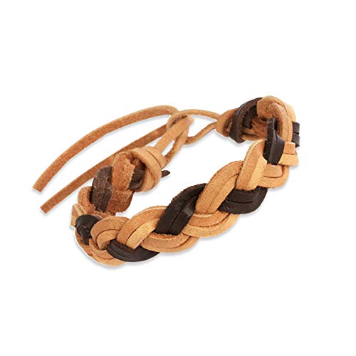 Teenie-Weenie Leder Armband Kinder Jugend Armschmuck braun Hellbraun D2LAC128BK EIN schönes Geschenk zu Weihnachten, Geburtstag, Valentinstag für Kinder von SilberDream