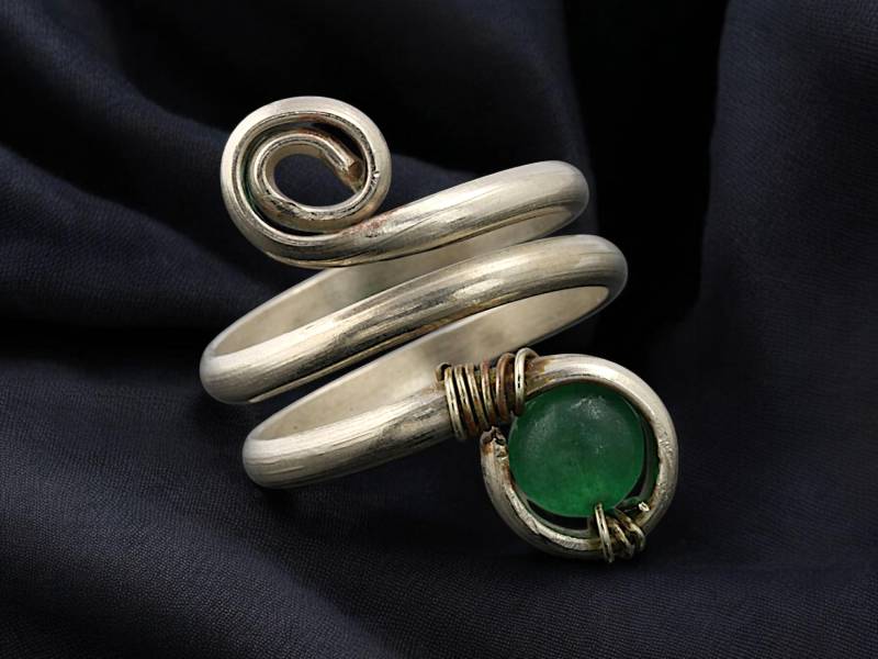 Verstellbarer Jade Oder Labradorit Ring - Flexibel Anpassbar Verspielt von SilberMondSchmiede