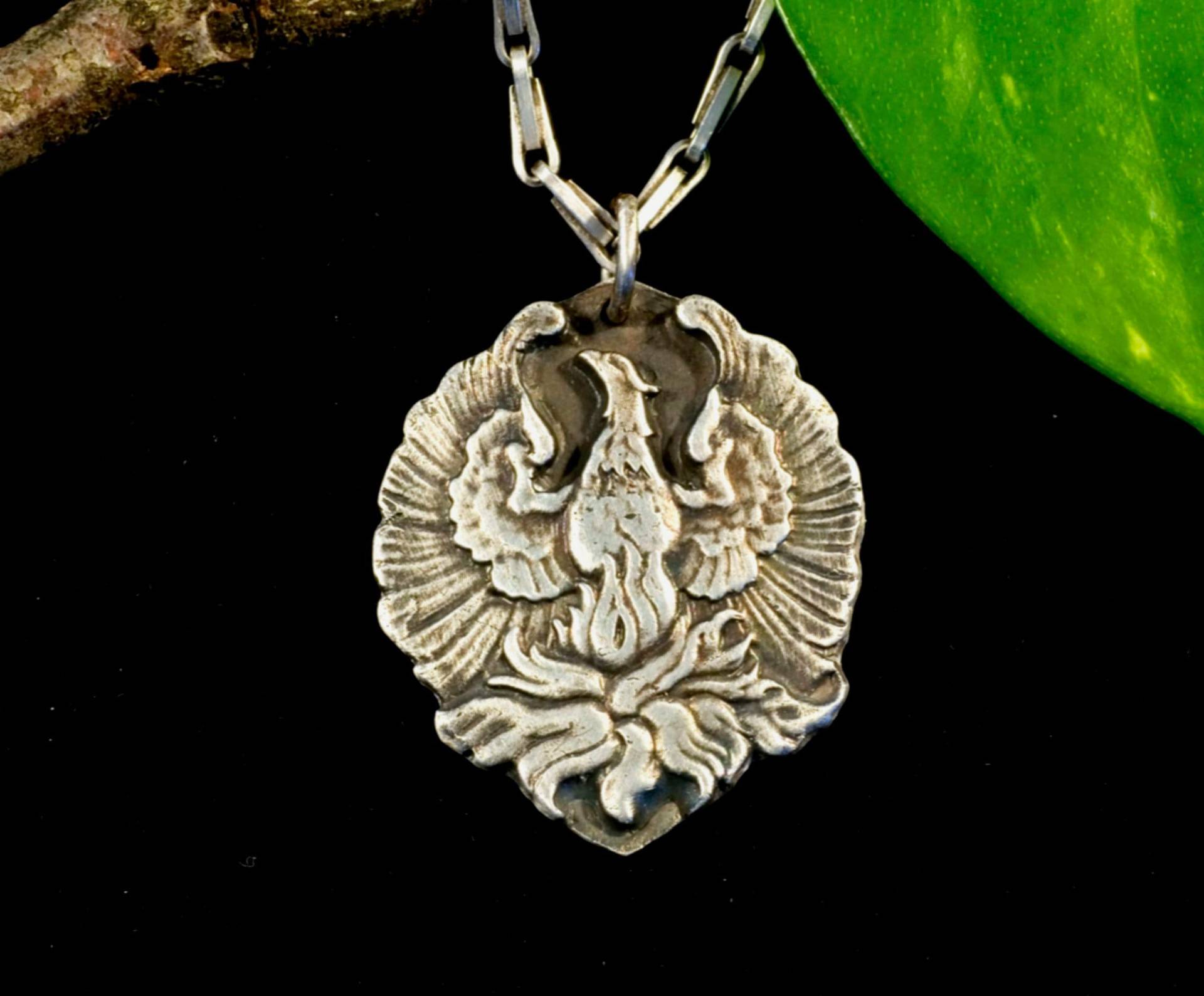 Phönix, Anhänger, 925 Silber, Feuer, Vogel, Adler, Glücksbringer, Wiedergeburt, Mittelalter, Silberakt Phönix, Anhänger, 925 Silber, Feuer, Vogel, Adler, Glücksbringer, Wiedergeburt, Mittelalter, Silberakt von Silberakt