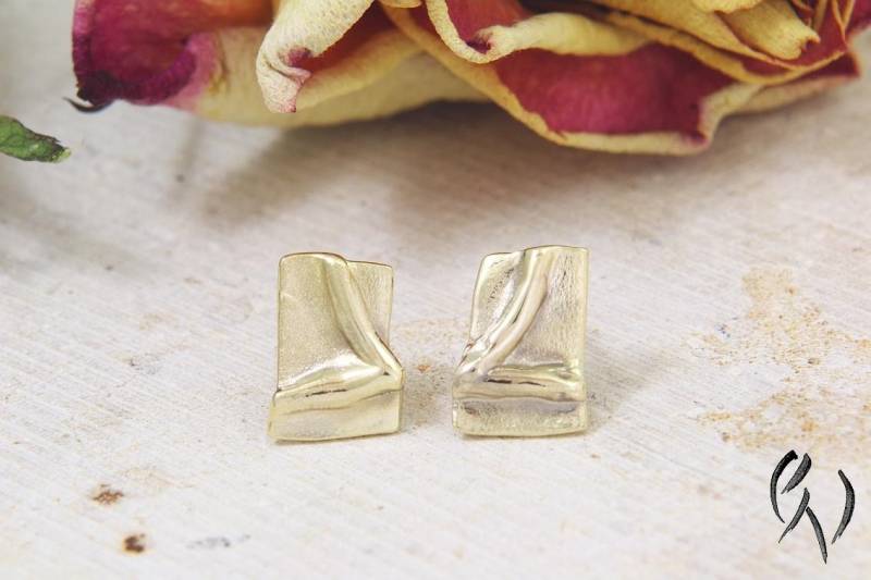 Fein Strukturierte Ohrstecker Aus Gold 585/ von SilberdistelSchmuck