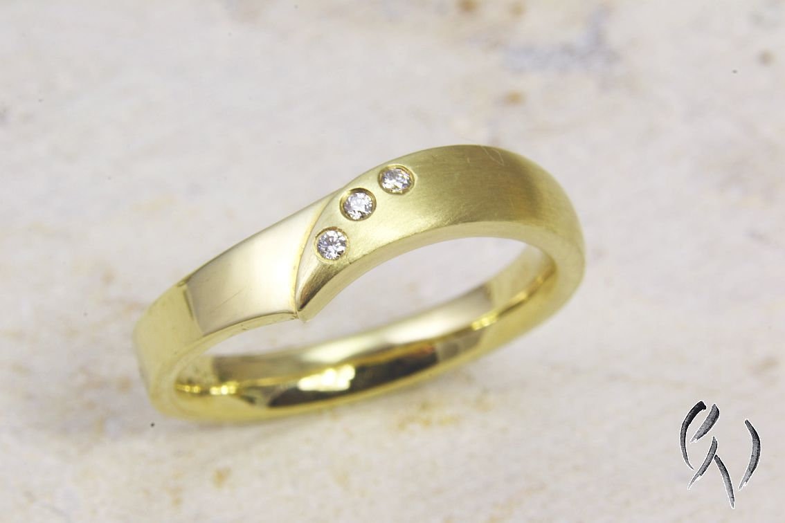 Ring Gold 585/ - Mit 3 Brillanten von SilberdistelSchmuck