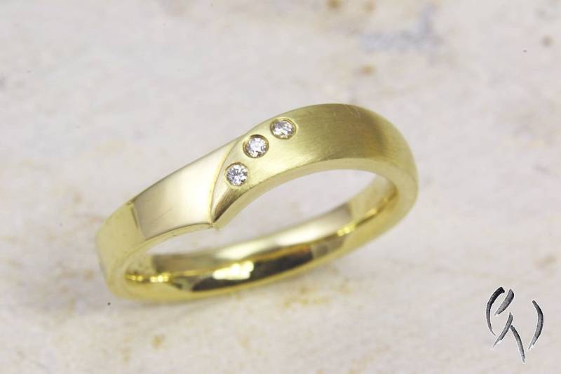 Ring Gold 585/ - Mit 3 Brillanten von SilberdistelSchmuck