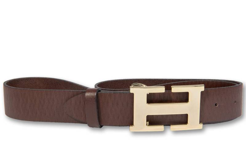 Silbergift Koppelgürtel Koppelgürtel mit beeindruckender Goldschließe in H-Form von Silbergift