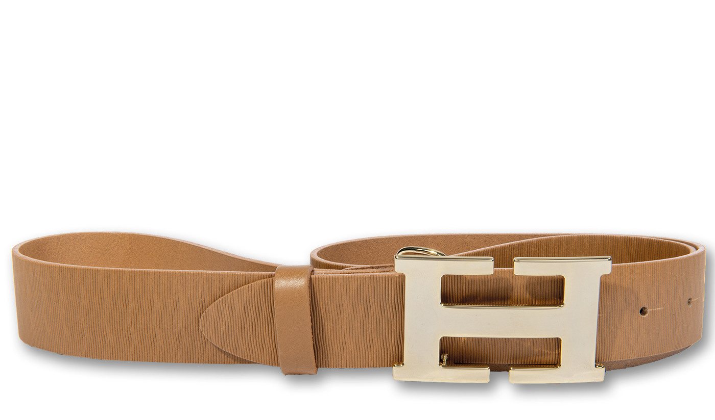 Silbergift Koppelgürtel Koppelgürtel mit beeindruckender Goldschließe in H-Form von Silbergift