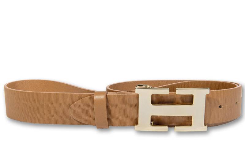 Silbergift Koppelgürtel Koppelgürtel mit beeindruckender Goldschließe in H-Form von Silbergift