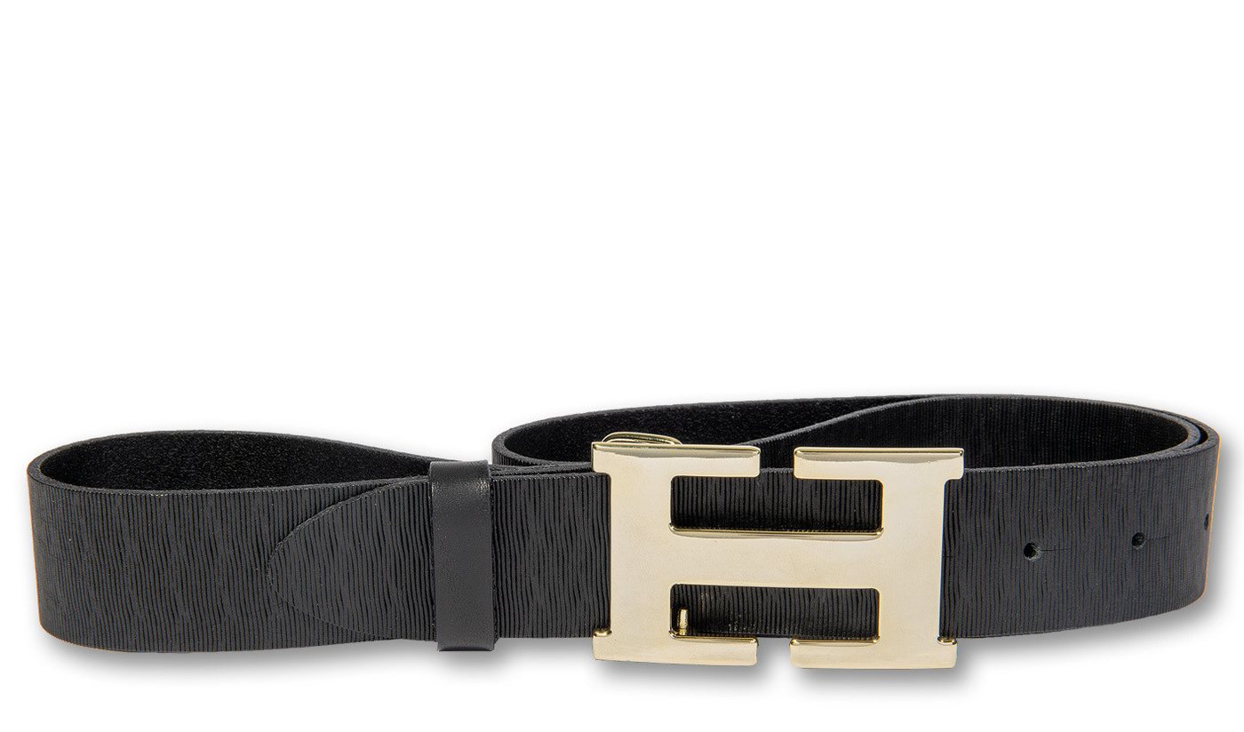 Silbergift Koppelgürtel Koppelgürtel mit beeindruckender Goldschließe in H-Form von Silbergift