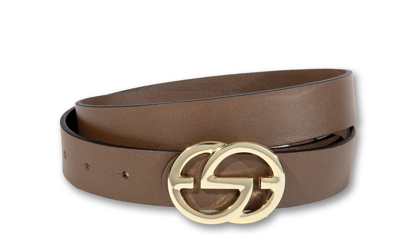 Silbergift Koppelgürtel Koppelgürtel mit effektvoller goldener Doppel-G-Schließe von Silbergift