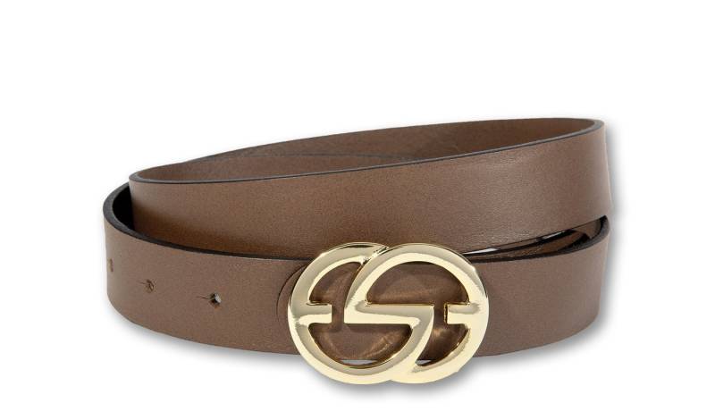 Silbergift Koppelgürtel Koppelgürtel mit effektvoller goldener Doppel-G-Schließe von Silbergift