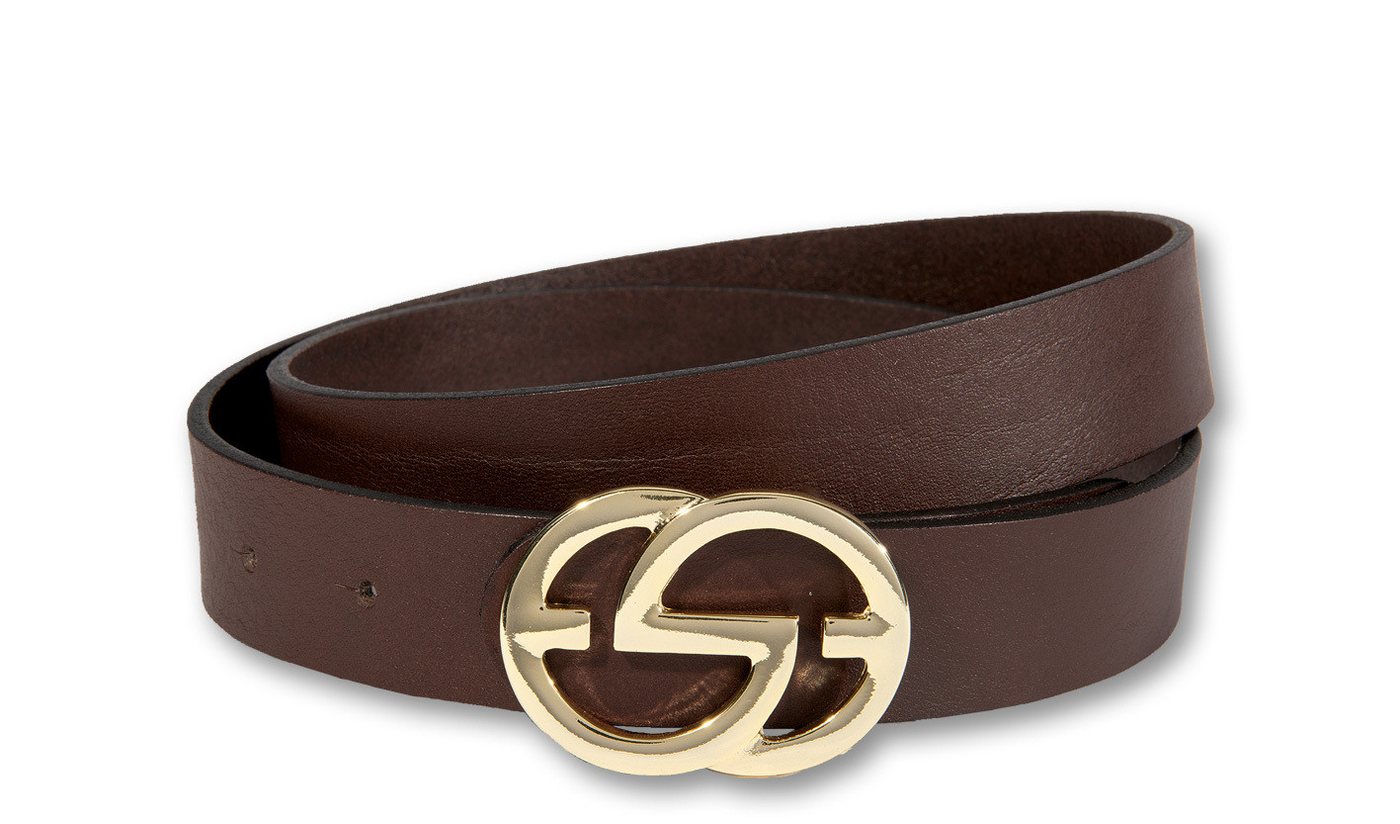 Silbergift Koppelgürtel Koppelgürtel mit effektvoller goldener Doppel-G-Schließe von Silbergift