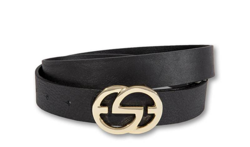 Silbergift Koppelgürtel Koppelgürtel mit effektvoller goldener Doppel-G-Schließe von Silbergift