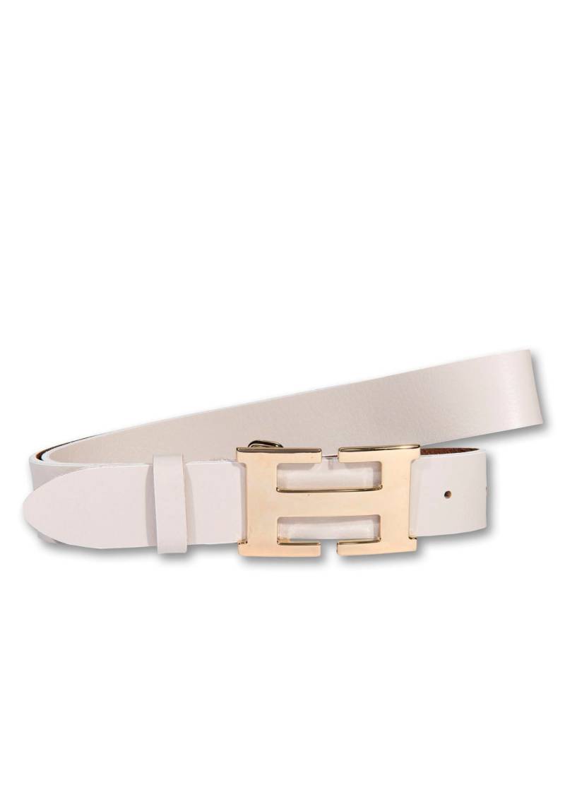 Silbergift Koppelgürtel mit grafischer goldfarbener Gürtelschnalle von Silbergift