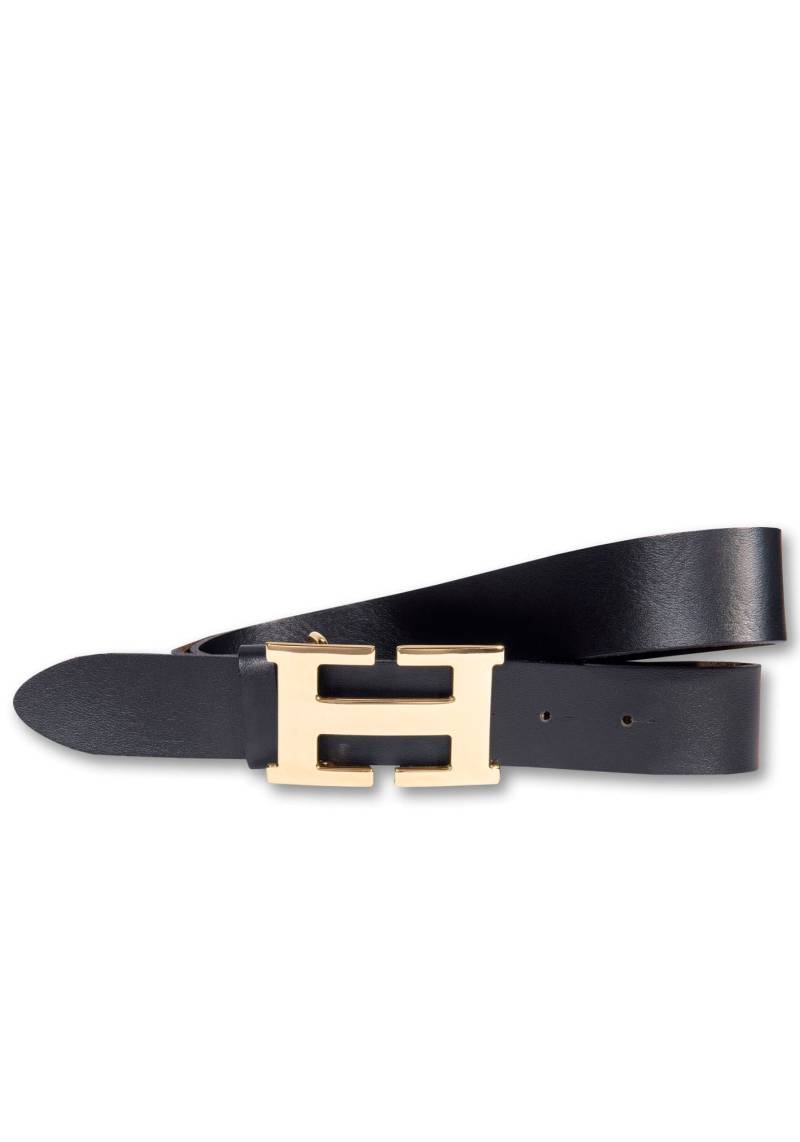 Silbergift Koppelgürtel, mit grafischer goldfarbener Gürtelschnalle von Silbergift