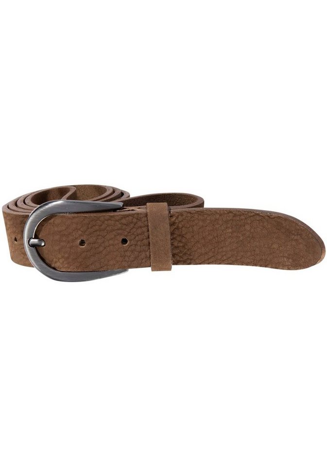 Silbergift Ledergürtel mit fein genarbter Oberfläche, geschwärzte Schließe von Silbergift