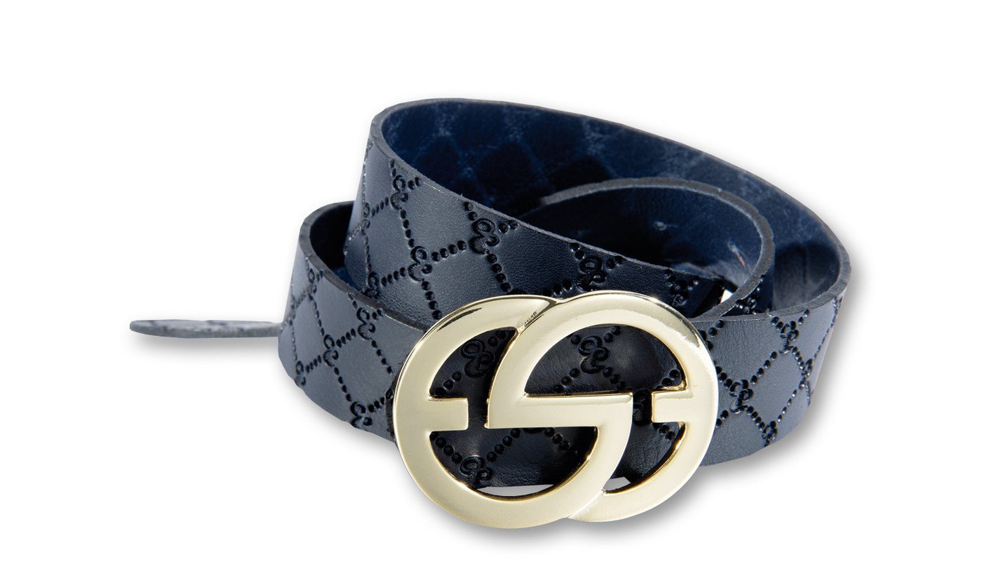 Silbergift Ledergürtel Ledergürtel mit Rautenprägung und Designschließe von Silbergift