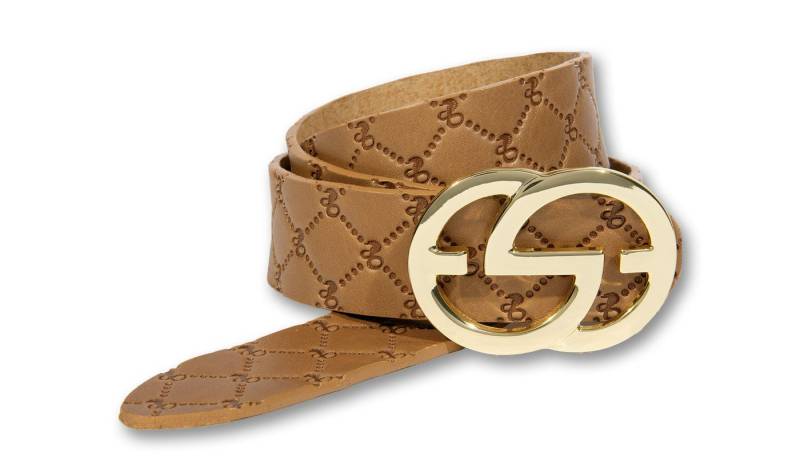 Silbergift Ledergürtel Ledergürtel mit Rautenprägung und Designschließe von Silbergift