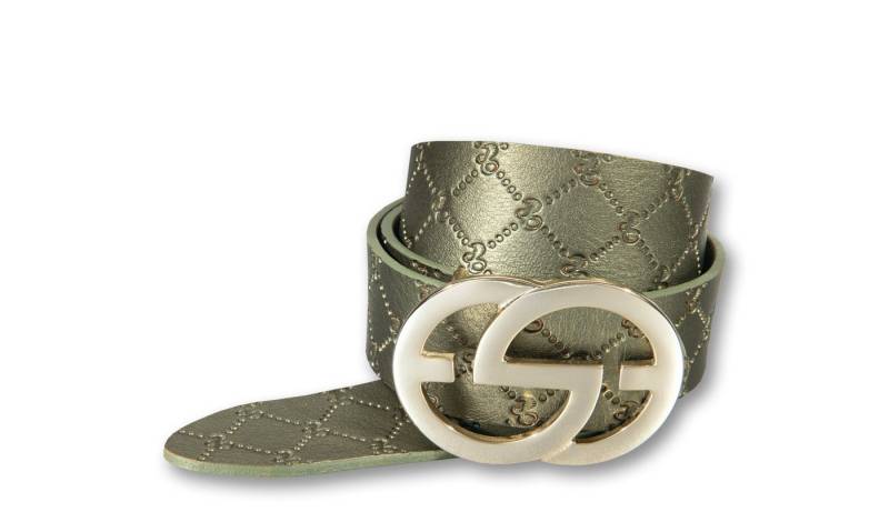 Silbergift Ledergürtel Ledergürtel mit Rautenprägung und Designschließe von Silbergift