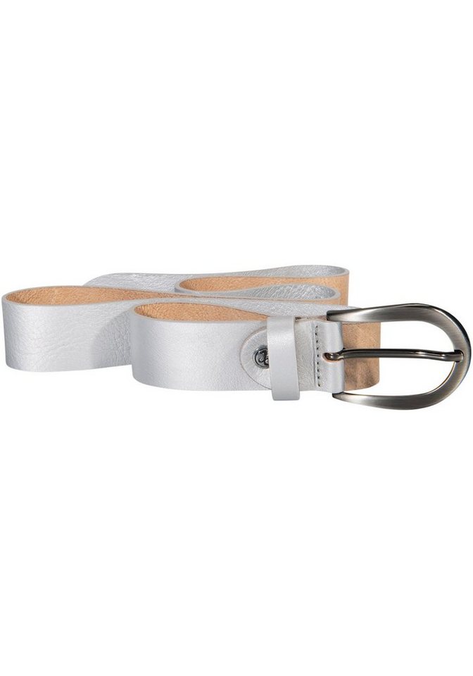 Silbergift Ledergürtel mit silberfarbener Schließe von Silbergift