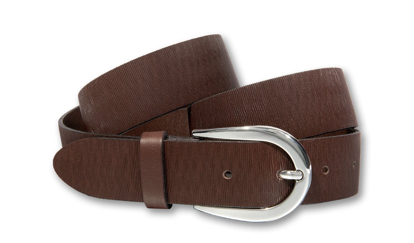 Silbergift Ledergürtel Ledergürtel mit silber-glänzender Designschließe von Silbergift