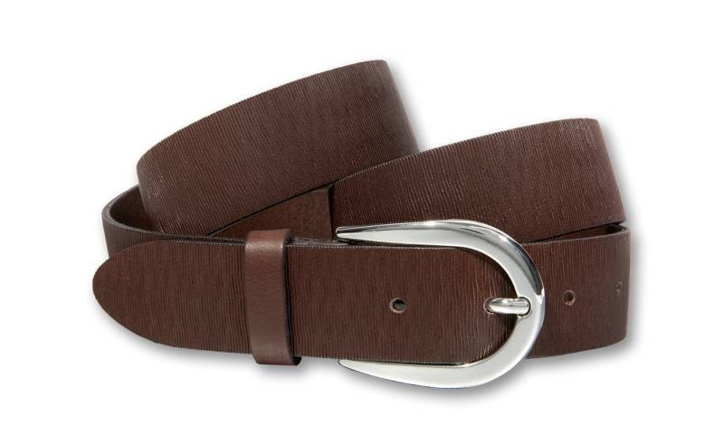 Silbergift Ledergürtel Ledergürtel mit silber-glänzender Designschließe von Silbergift