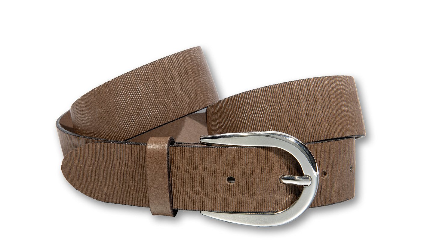 Silbergift Ledergürtel Ledergürtel mit silber-glänzender Designschließe von Silbergift