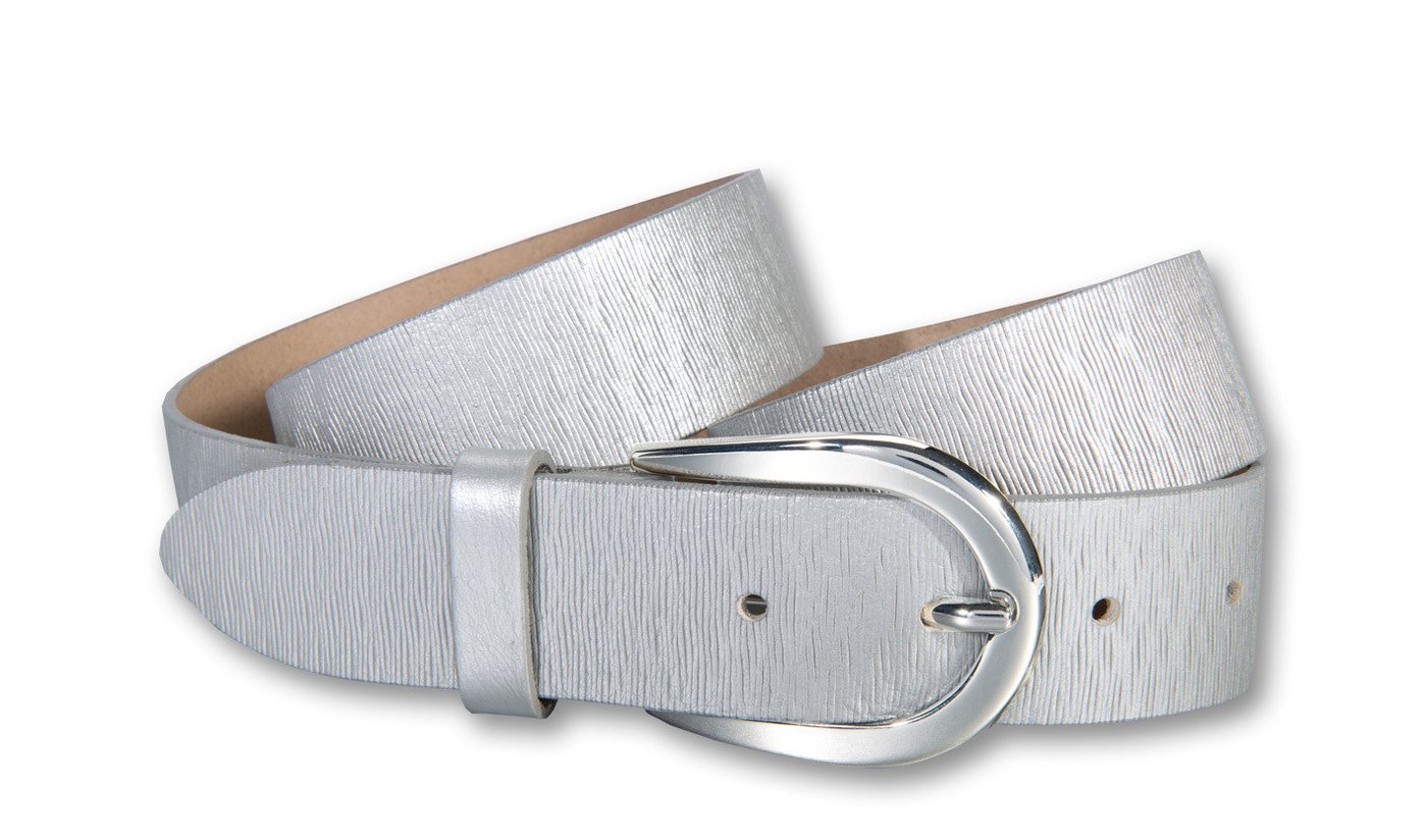 Silbergift Ledergürtel Ledergürtel mit silber-glänzender Designschließe von Silbergift