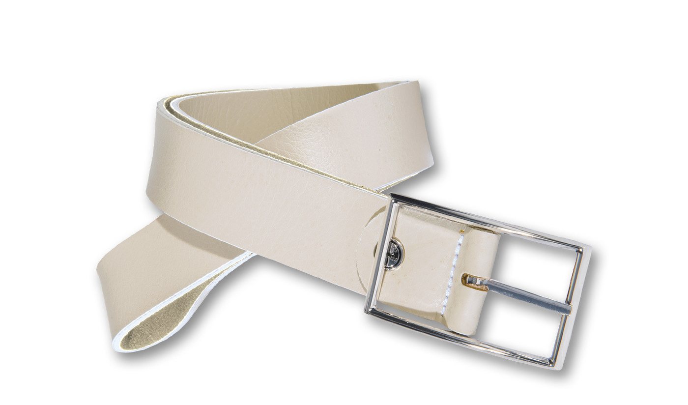 Silbergift Ledergürtel Ledergürtel mit silber-glänzender Rechtecksschließe von Silbergift
