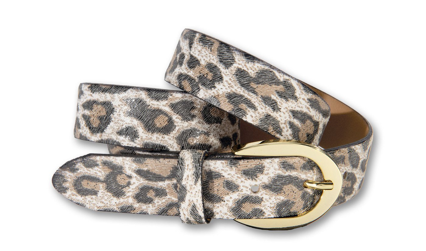 Silbergift Ledergürtel Ledergürtel mit weicher Veloursoberfläche im Leopardenlook von Silbergift