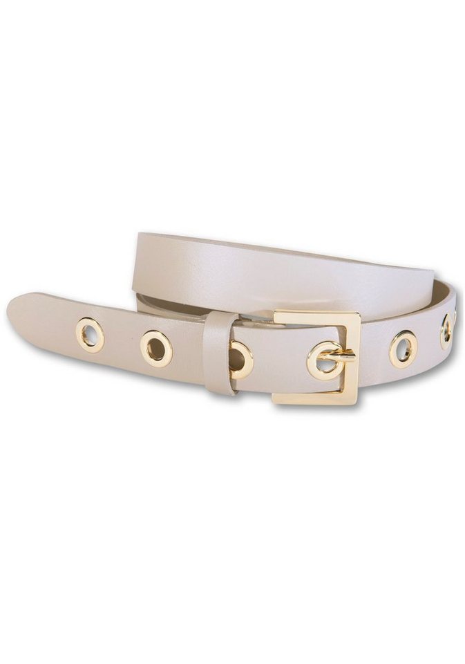 Silbergift Ledergürtel mit Metallösen von Silbergift