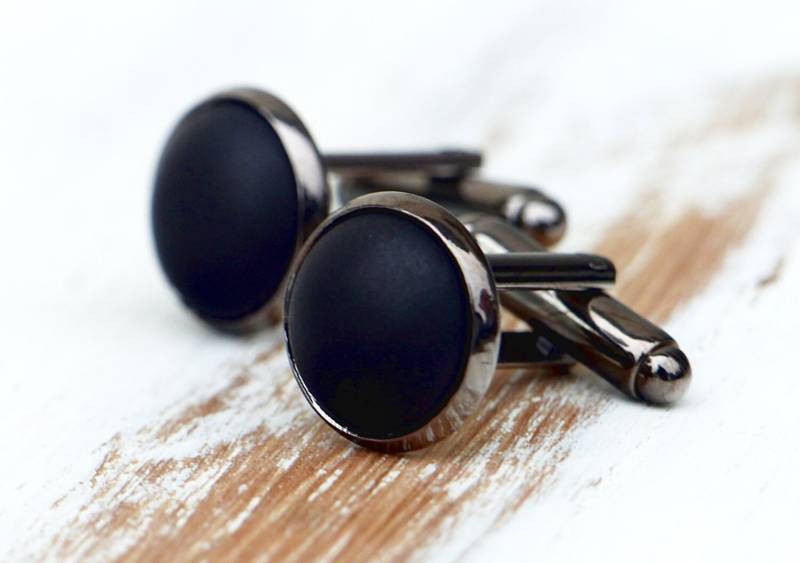 Manschettenknöpfe - Matt Schwarz von Silberglas