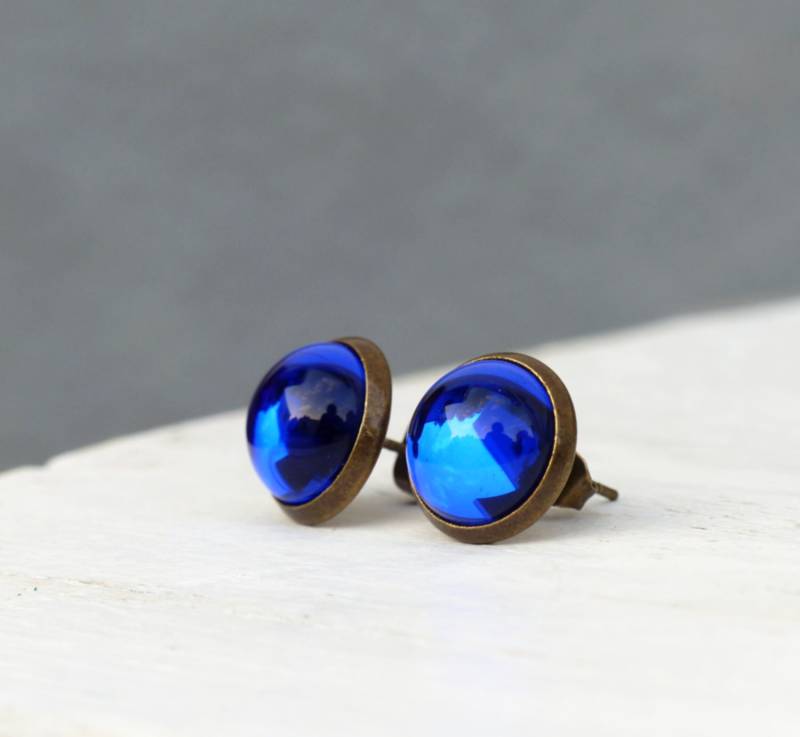 Ohrstecker - Meeresleuchten von Silberglas