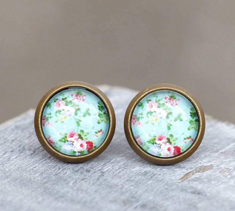 Ohrstecker - Rosengarten von Silberglas