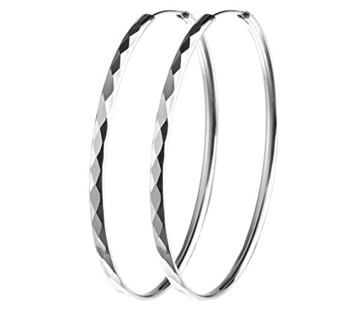 1 Paar Creolen, Ohrringe Durchmesser 60mm - 925 Silber von Silberketten Store