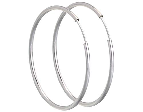 1 Paar Creolen echt 925 Silber Durchmesser 4cm von Silberketten Store