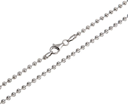 3mm Kugelkette, geschliffen- echt 925 Silber, Länge 90cm von SILBERKETTEN STORE DEIN SCHMUCK ONLINE SHOP