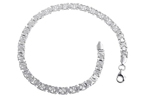 4,6mm flaches Königskette Armband - echt 925 Silber, Länge 16cm von Silberketten Store
