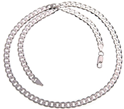 Silberketten-Store Panzerkette Silber 925 Herren 5mm I Silberkette Herren hochglanz 1,2mm Stärke I Halskette Herren mit Karabiner Verschluss von Silberketten-Store