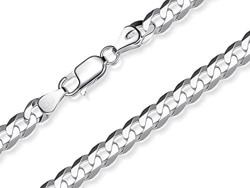 Silberketten-Store Panzerkette Silber 925 Herren 6mm I Silberkette Herren Hochglanz 1,6mm Stärke I Halskette Herren mit Karabiner Verschluss von Silberketten Store