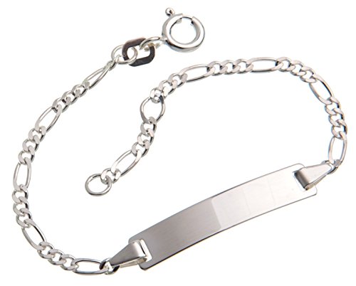 Silberketten Store Baby- & Kinder ID Armband inklusive Gravur & Geschenksäckchen I aus 925 Silber gefertigt I nickelfrei für Allergiker geeignet I 10 verschiedene Schriftarten I 15 cm von Silberketten Store