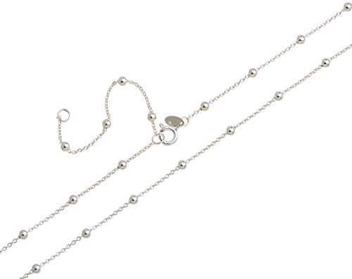 Bauchkette Bikinikette Erbse mit Kugeln Breite 1,3mm 925 Silber Länge wählbar von 65cm-110cm von Silberketten Store
