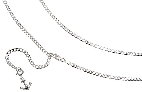 Bauchkette Bikinikette Panzer mit Anhänger Anker - Länge wählbar 65-110cm - echt 925 Silber von Silberketten Store
