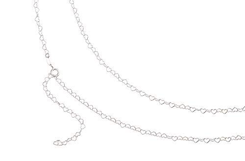 Bauchkette Herzen klein Bikinikette Breite 2,3mm 925 Silber Länge wählbar von 65cm-100cm von Silberketten Store