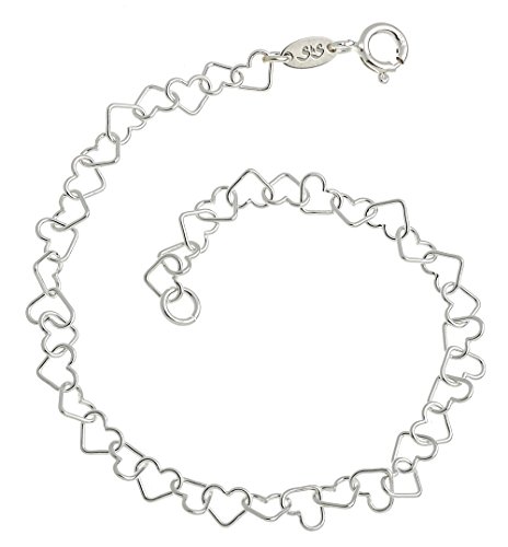 Fashion Line Armband Herzen - Länge wählbar 16-25cm - echt 925 Silber von Silberketten Store