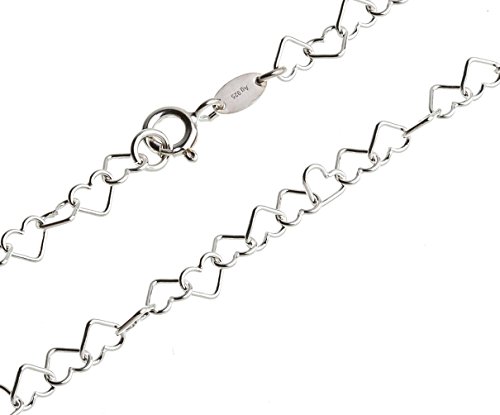 Fashion Line Kette Herzen - Länge wählbar 38-90cm - echt 925 Silber von Silberketten Store