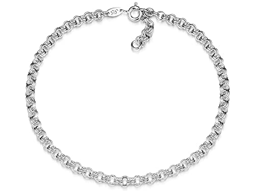 Fußkette Doppelerbse 3,6mm - 925 Silber, verfügbar von Länge 23-30cm von Silberketten-Store